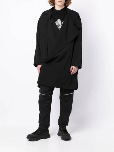 Yohji Yamamoto draped wool mid-length coat outlook