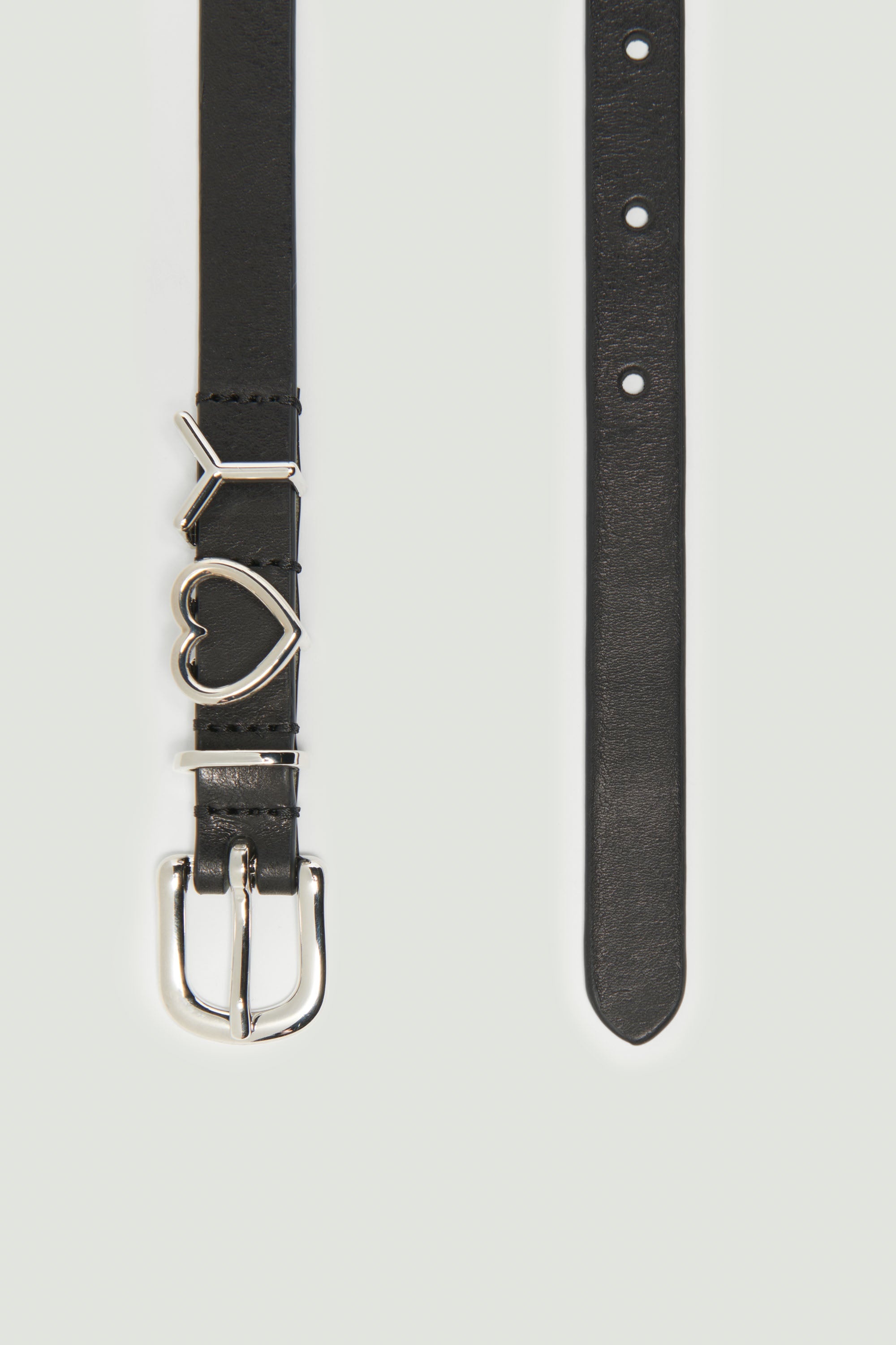 Skinny Y Heart Belt - 2