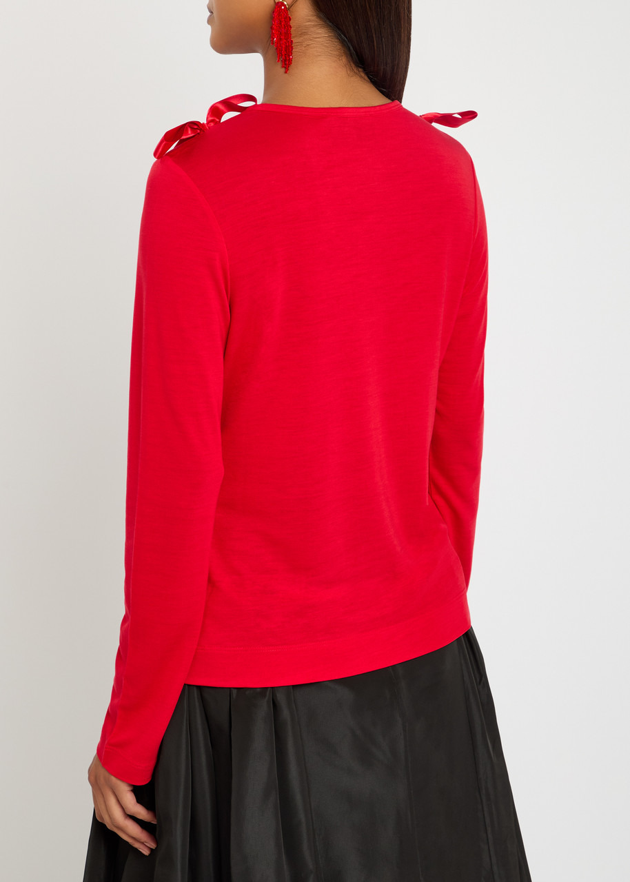 Simone Rocha Bow-embellished Lyocell T-shirt - 3