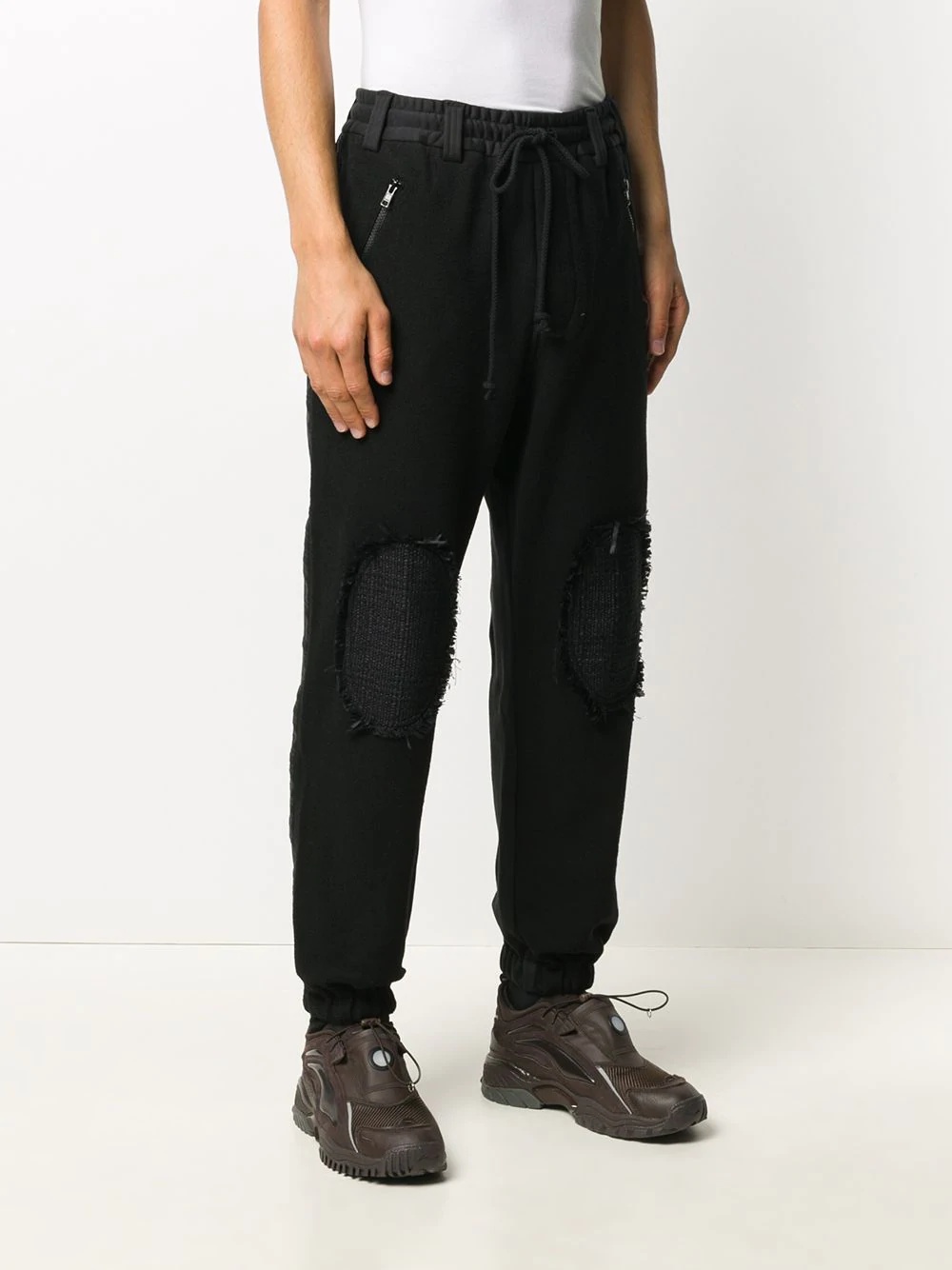 contrast patchwork jogging trousers - 3