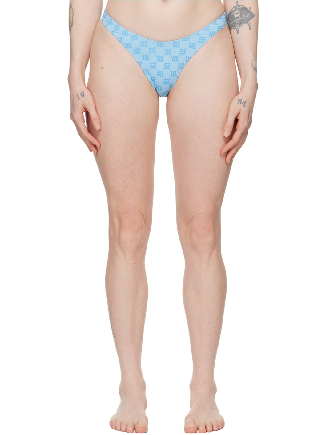 SSENSE Exclusive Blue Monogram Bikini Bottom - 1