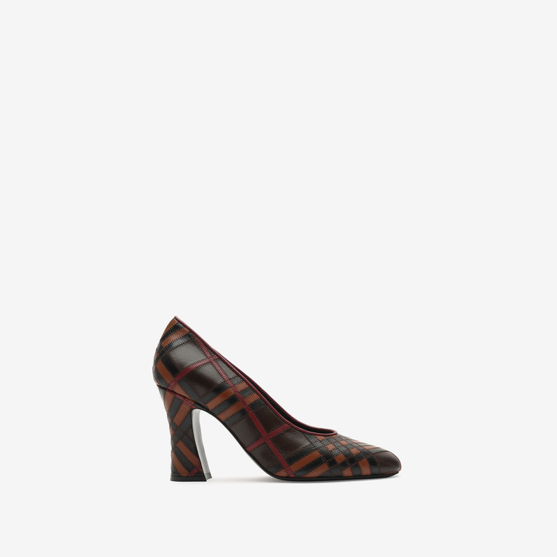 Check Leather Trinket Pumps 1