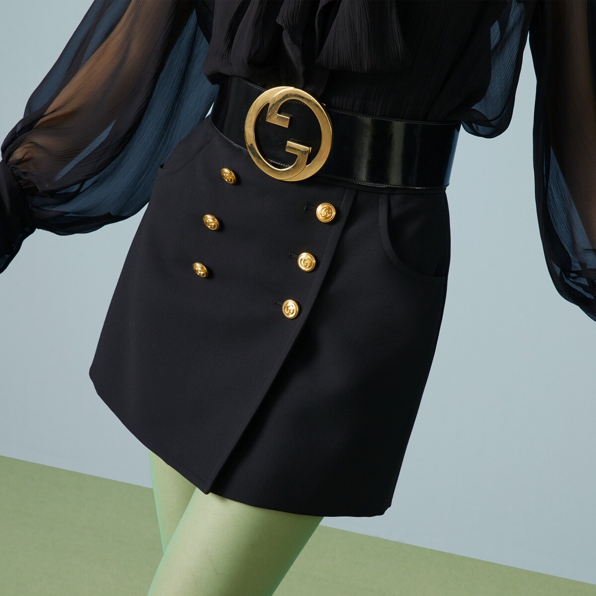 Wool silk crêpe skirt - 3