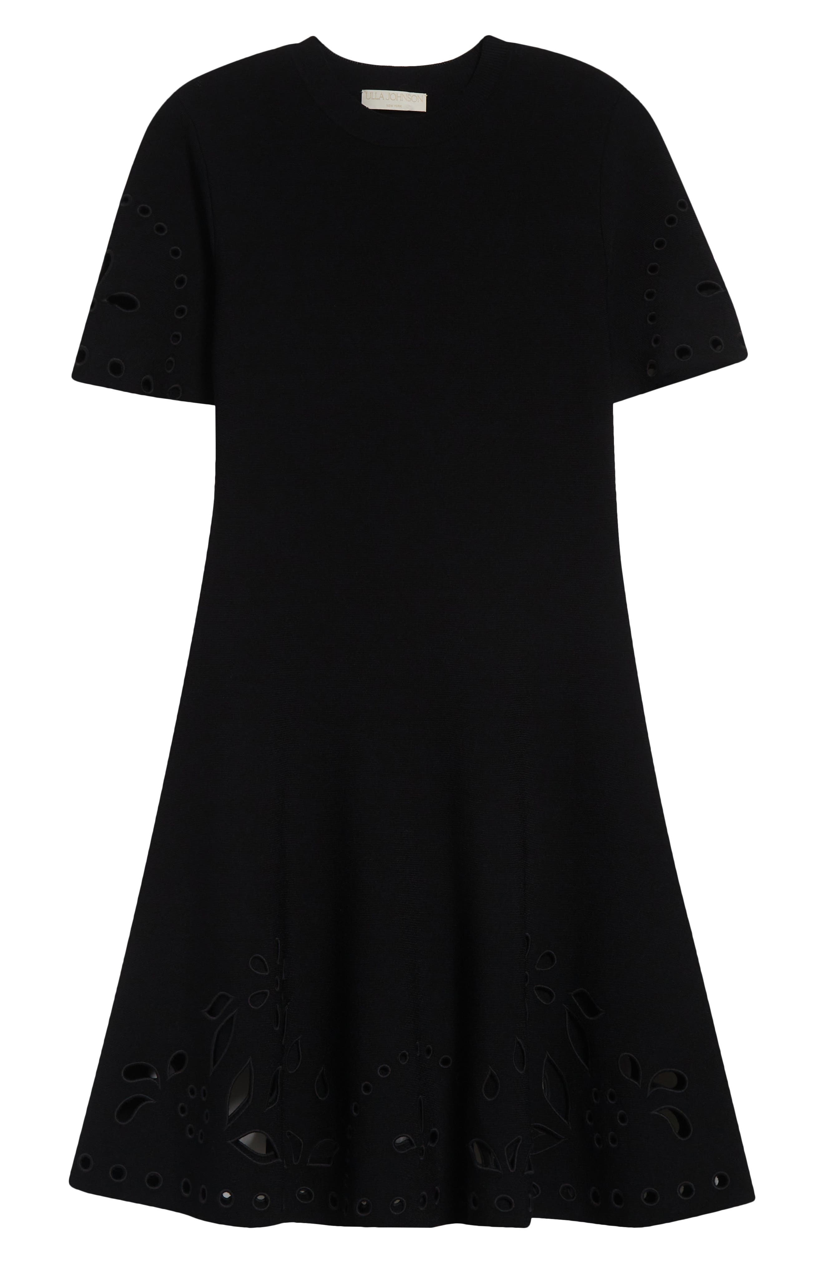 Ulla Johnson Fanna Eyelet Detail Knit Minidress in Noir at Nordstrom - 5