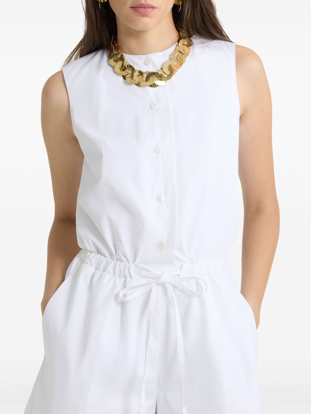 open-back poplin playsuit - 4