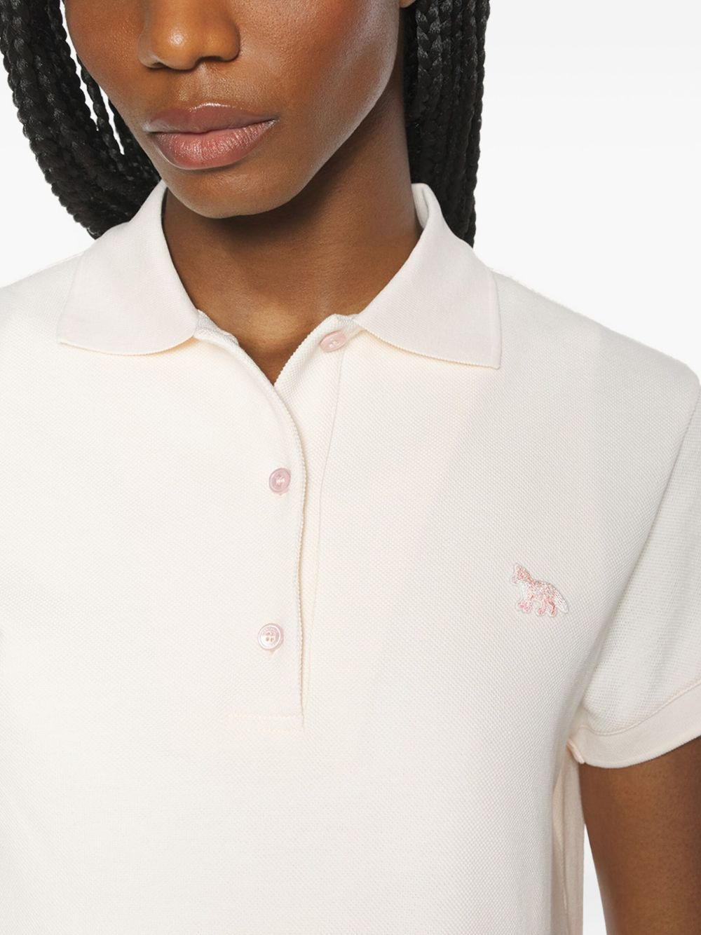 embroidered fox cotton polo shirt - 4