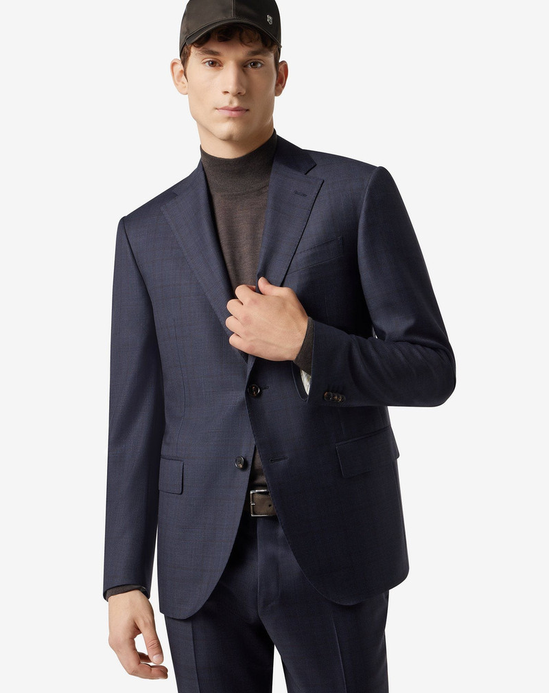 Blue glen plaid wool suit 4