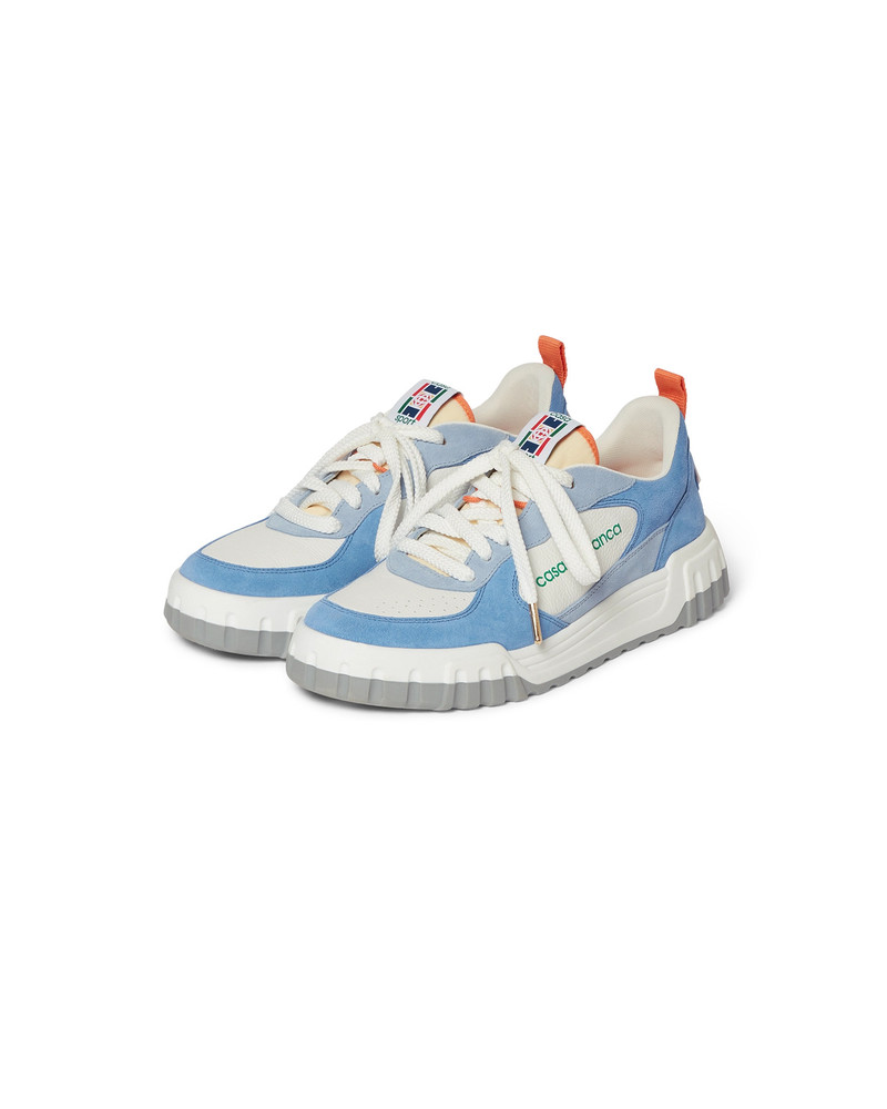 CASABLANCA Men's White & Blue Court Sneaker | Casablanca Paris outlook