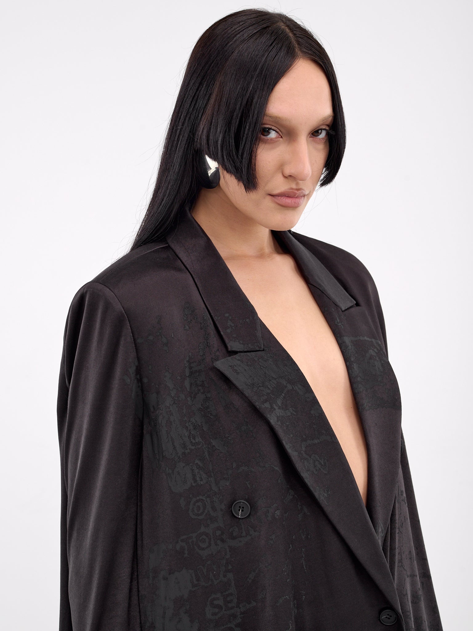 Graphic Double-Breasted Blazer - 4