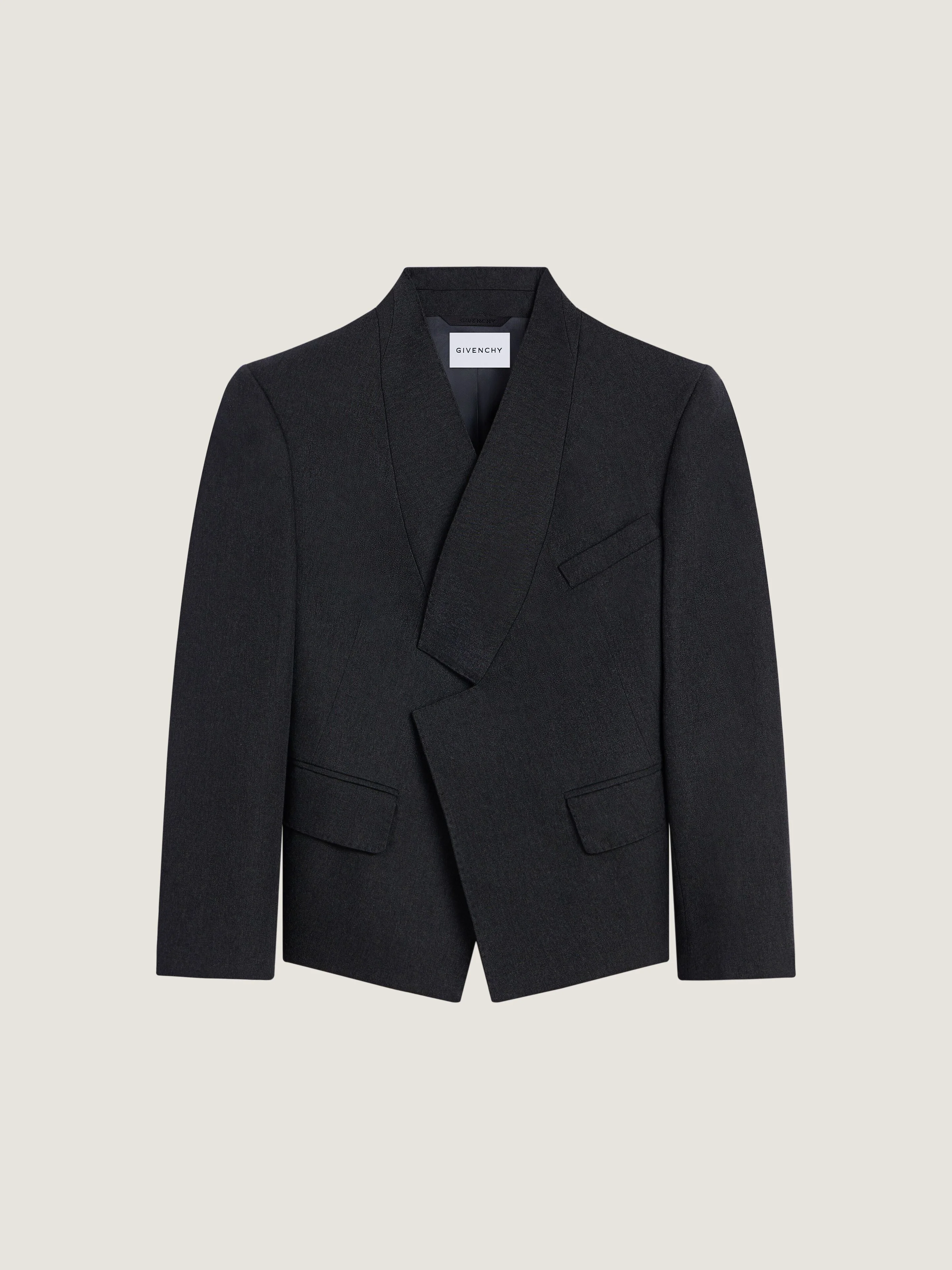 REVERSE LAPEL JACKET IN WOOL - 1