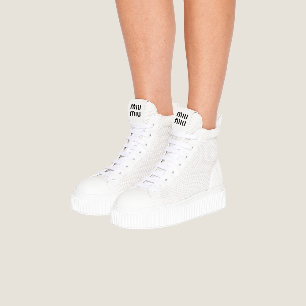 Mesh flatform high-top sneakers - 4