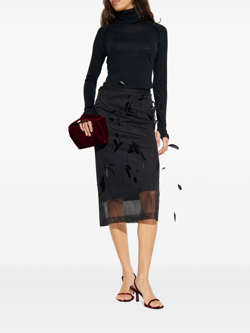 Jil Sander feather-embellished midi skirt outlook