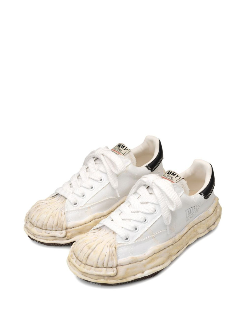 Maison MIHARAYASUHIRO torn-film attached canvas sneakers outlook