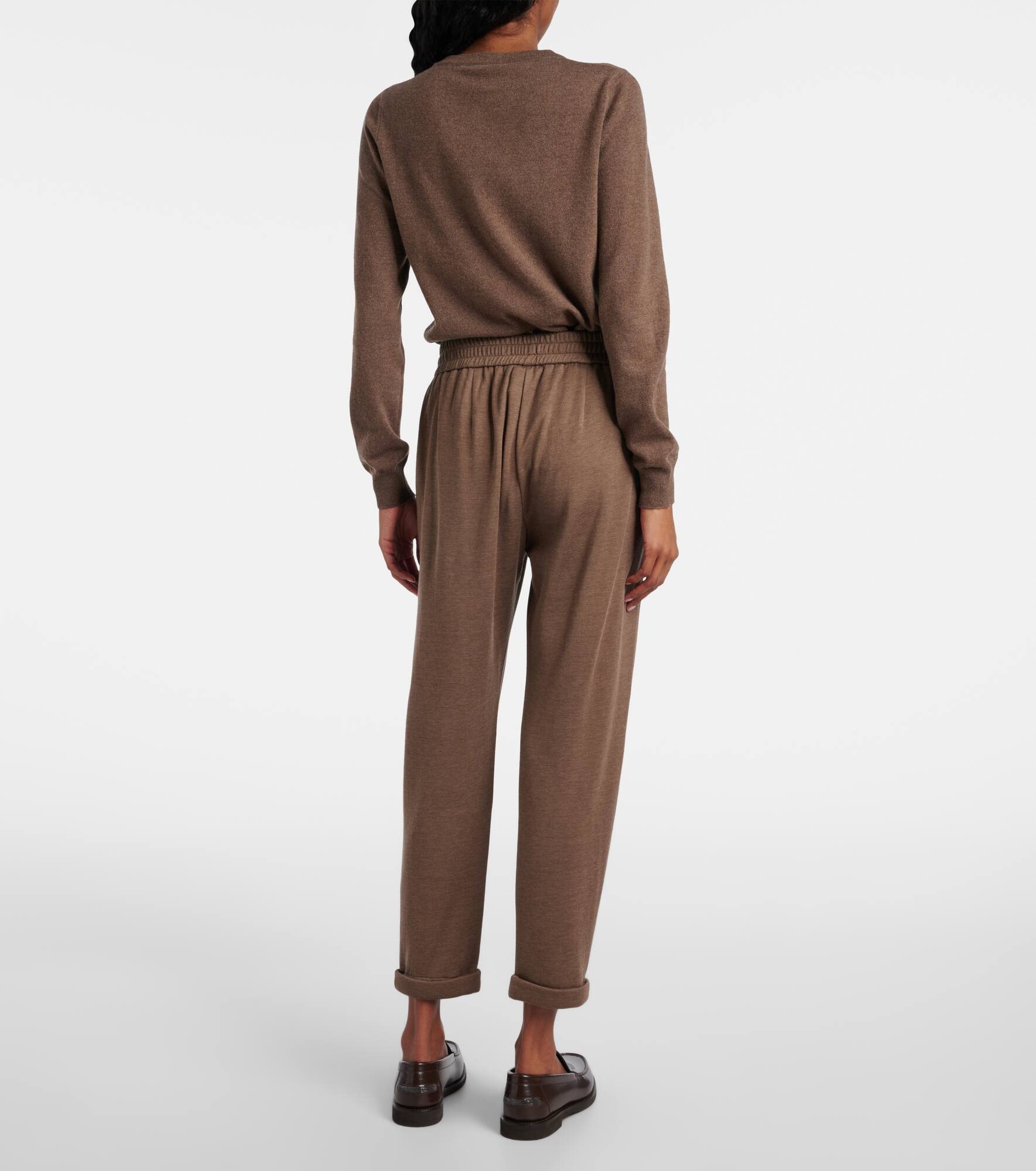 Embellished cotton-blend sweatpants - 3