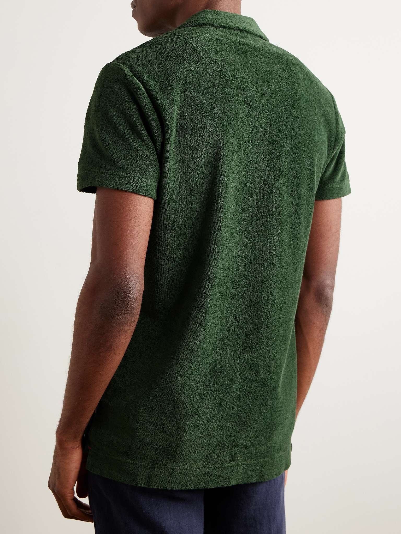 Camp-Collar Cotton-Terry Polo Shirt - 3