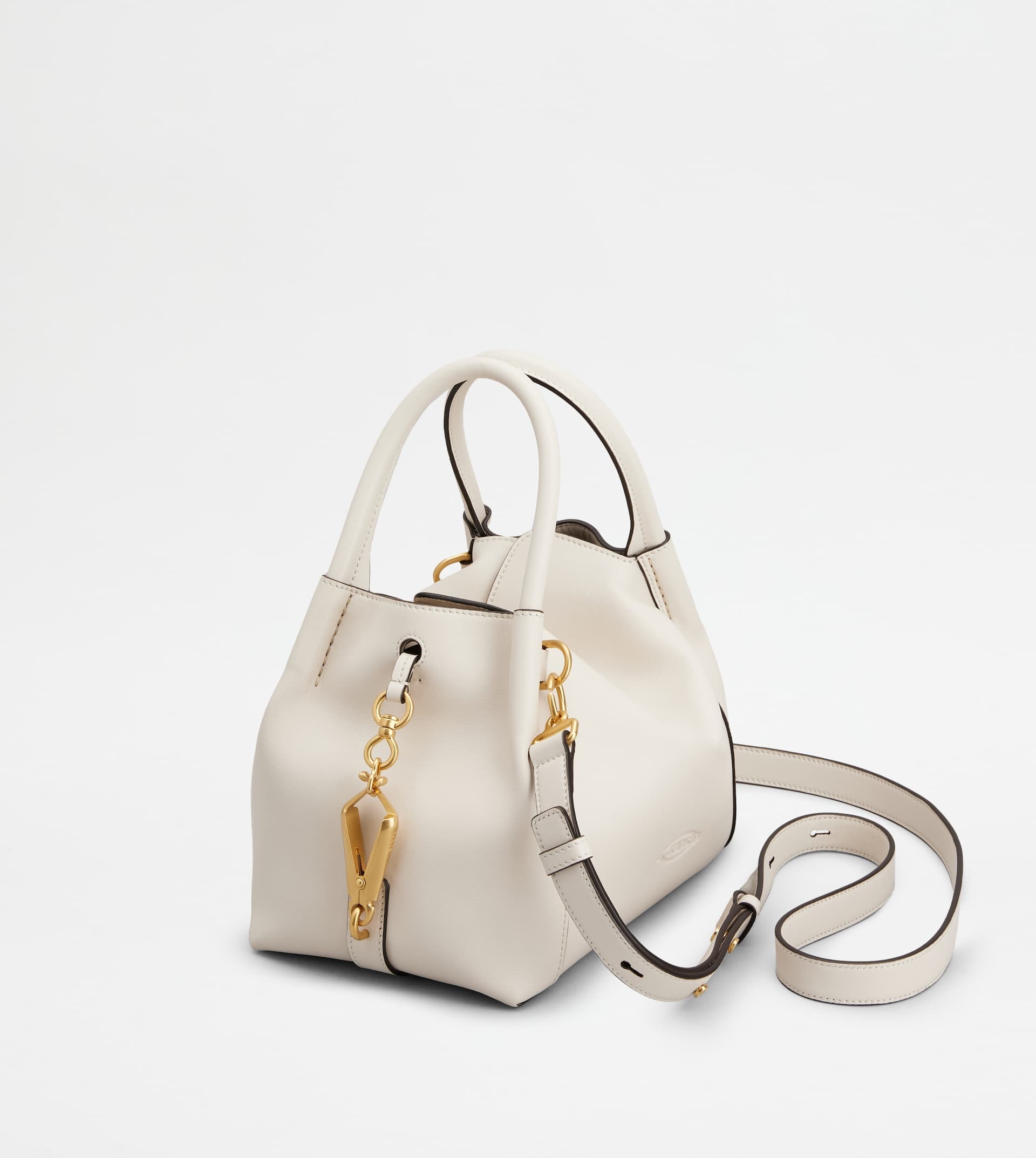 SATCHEL IN LEATHER MINI - WHITE - 5