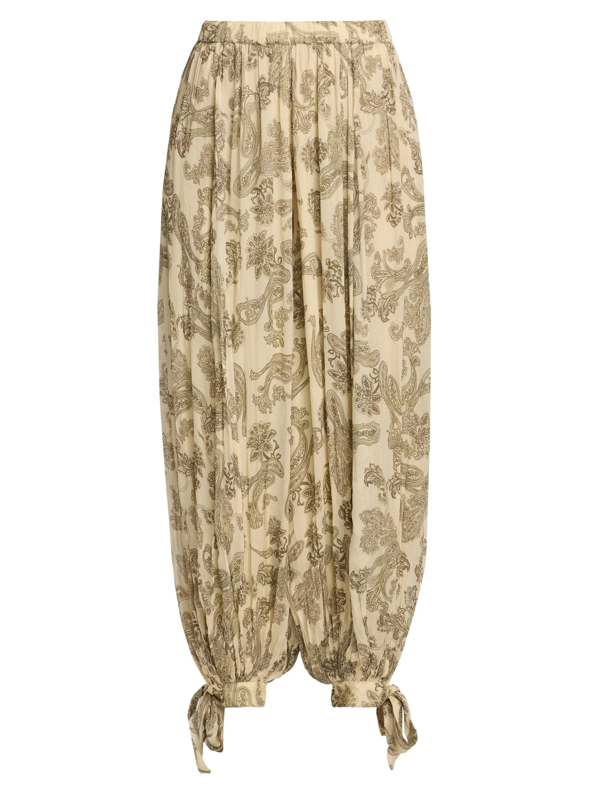 Women's Printed Tie-Cuff Harem Pants - Multi - 1
