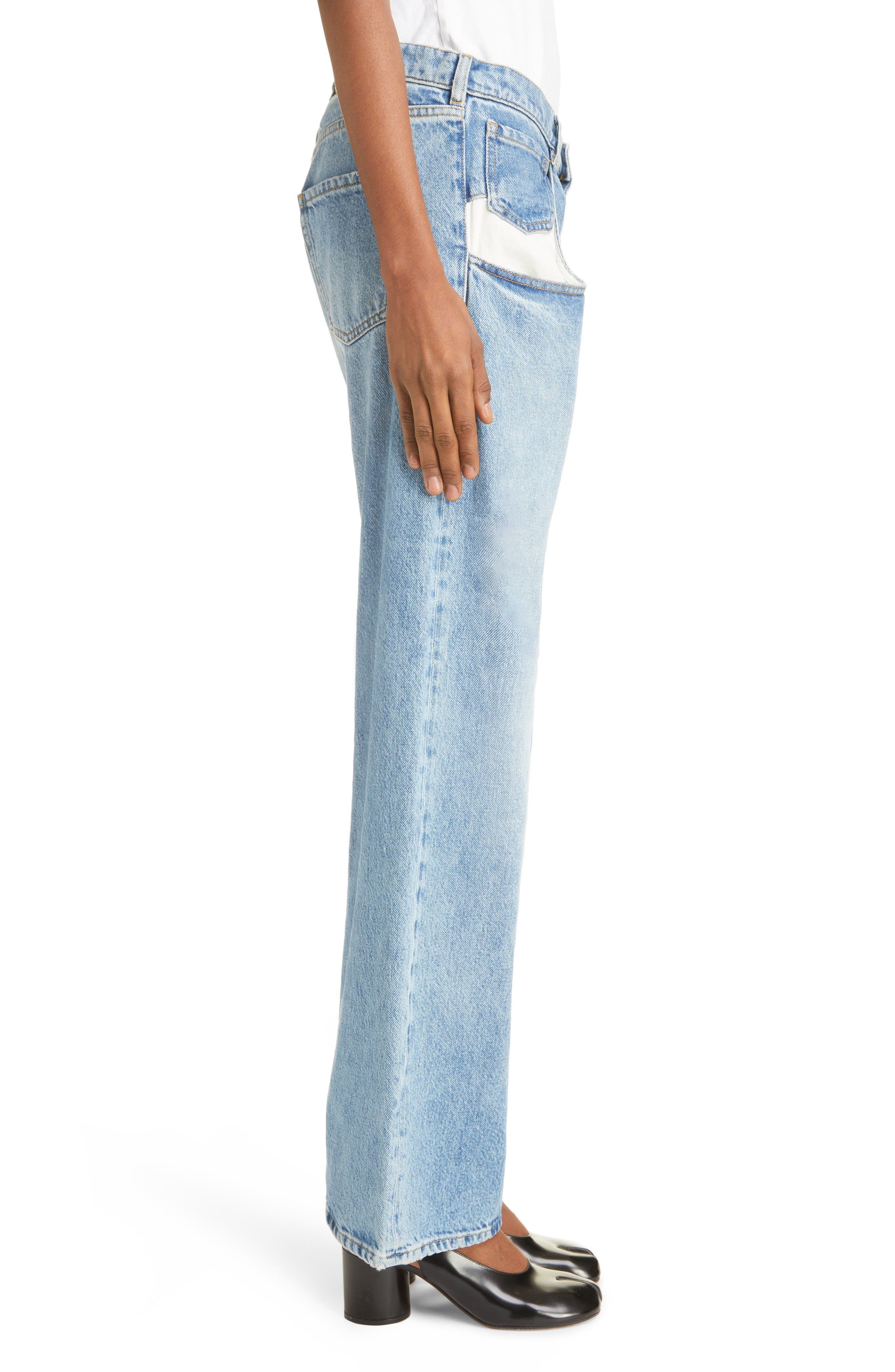 Elongated Pocket Nonstretch Denim Jeans - 4