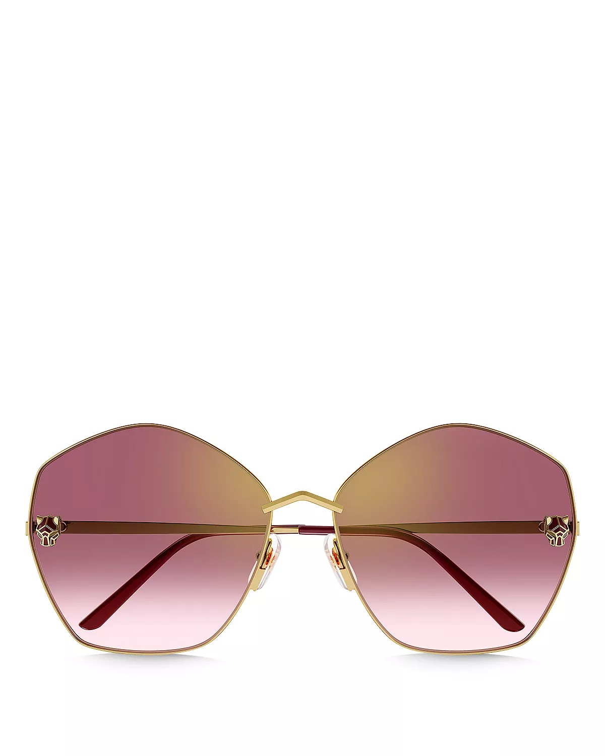 Cartier Panthere Light 24K Gold Plated Geometric Sunglasses, 63mm ...