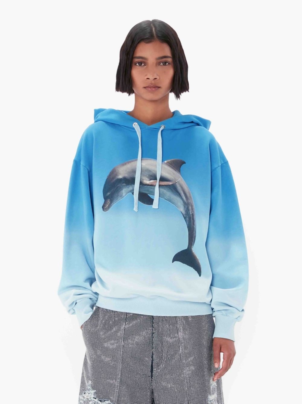 CLASSIC FIT DOLPHIN PRINT HOODIE - 2