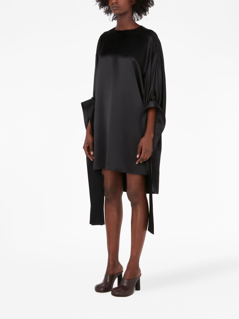 Tab Sleeve satin-finish minidress - 4