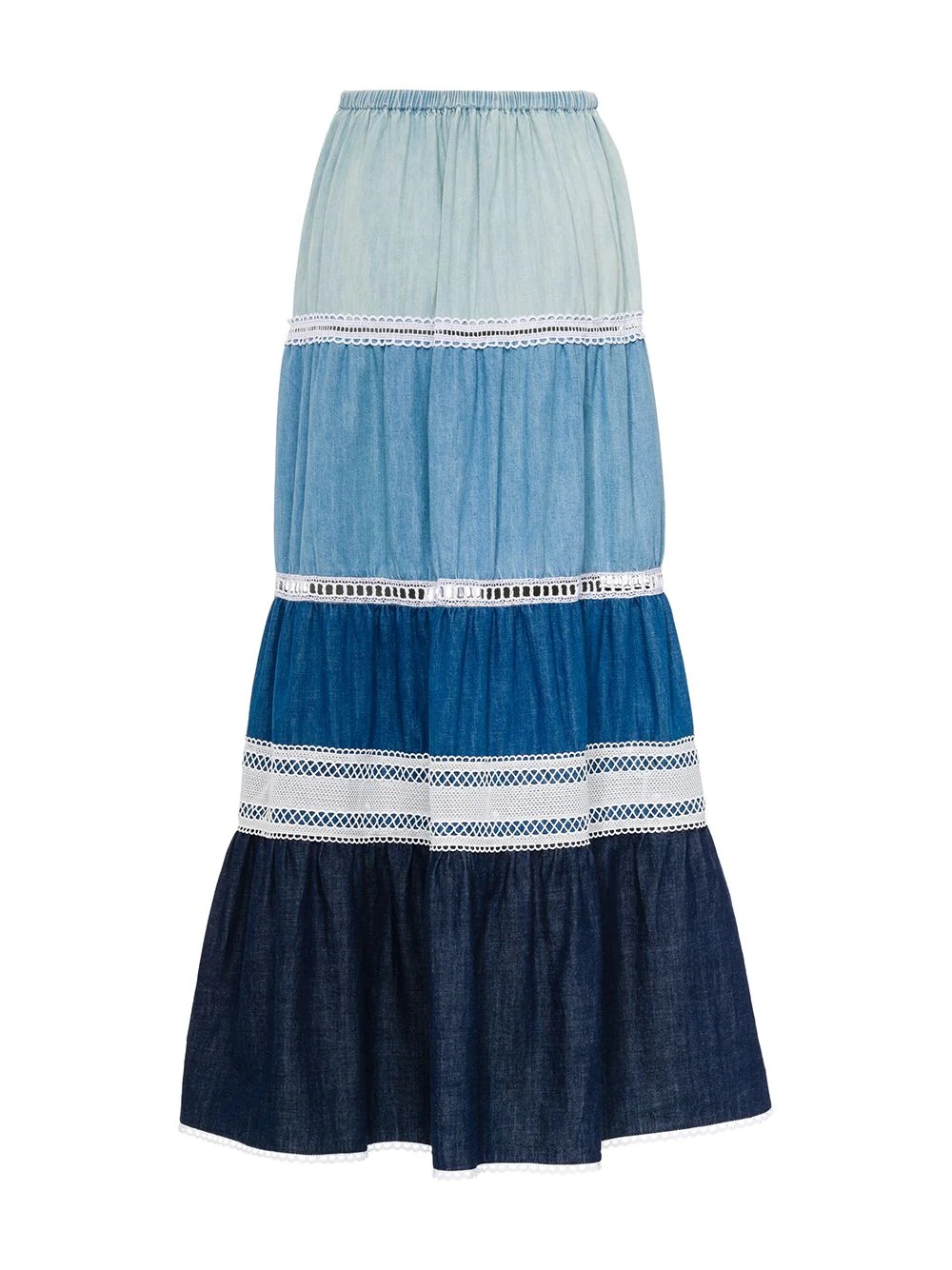 chambray denim maxi skirt - 2