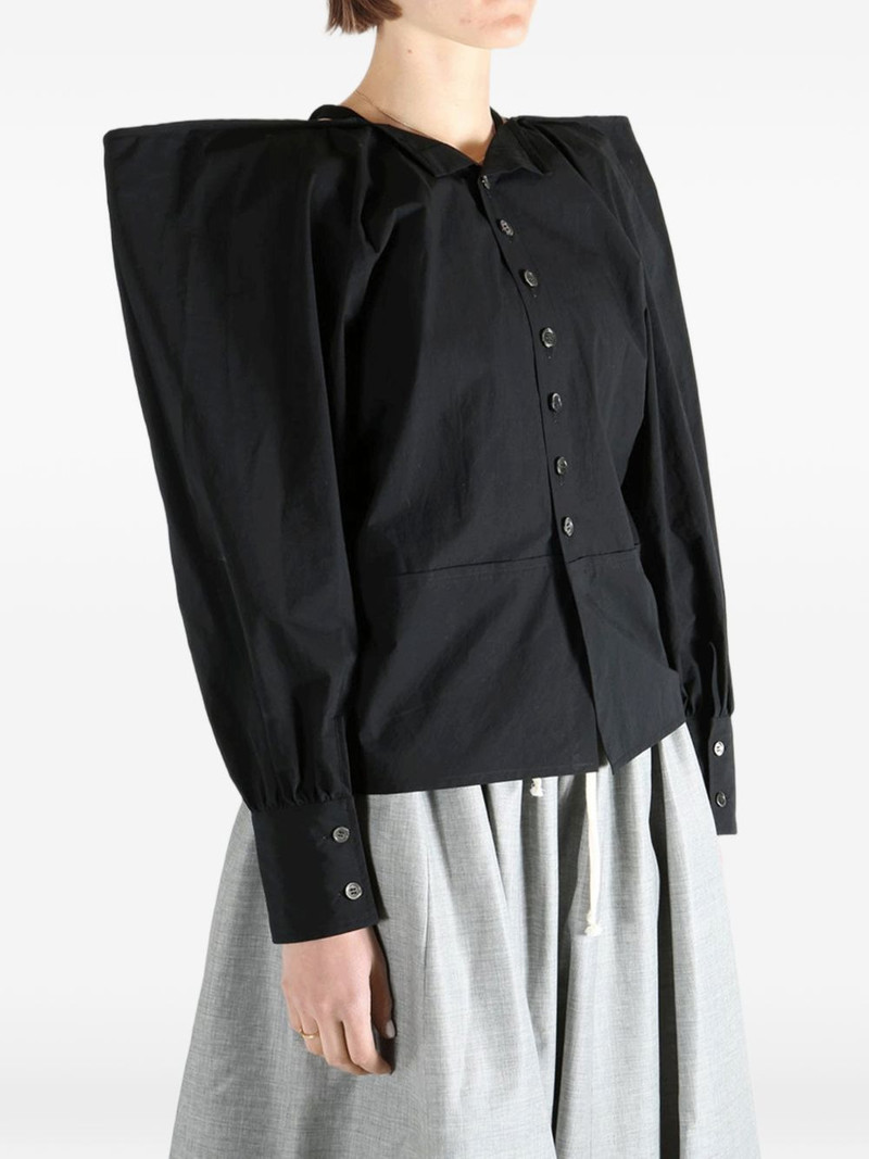 flower-embroidered collar shirt 4