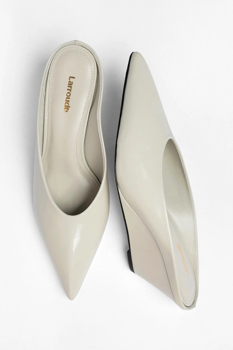 Loulou Mule Moon Gray Leather 4