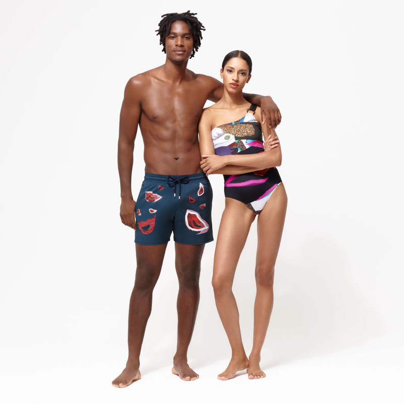 Women One-piece asymmetric Swimsuit Passion - Vilebrequin x Deux femmes noires 5