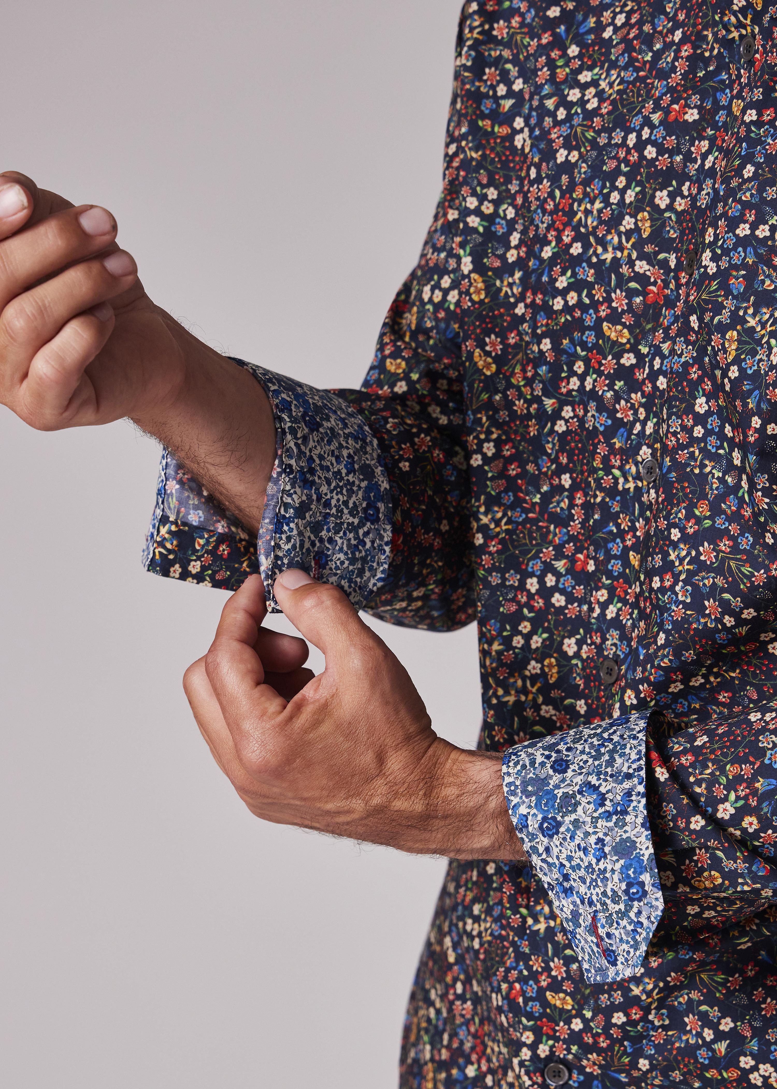 Tailored-Fit Navy 'Liberty Floral' Shirt - 4