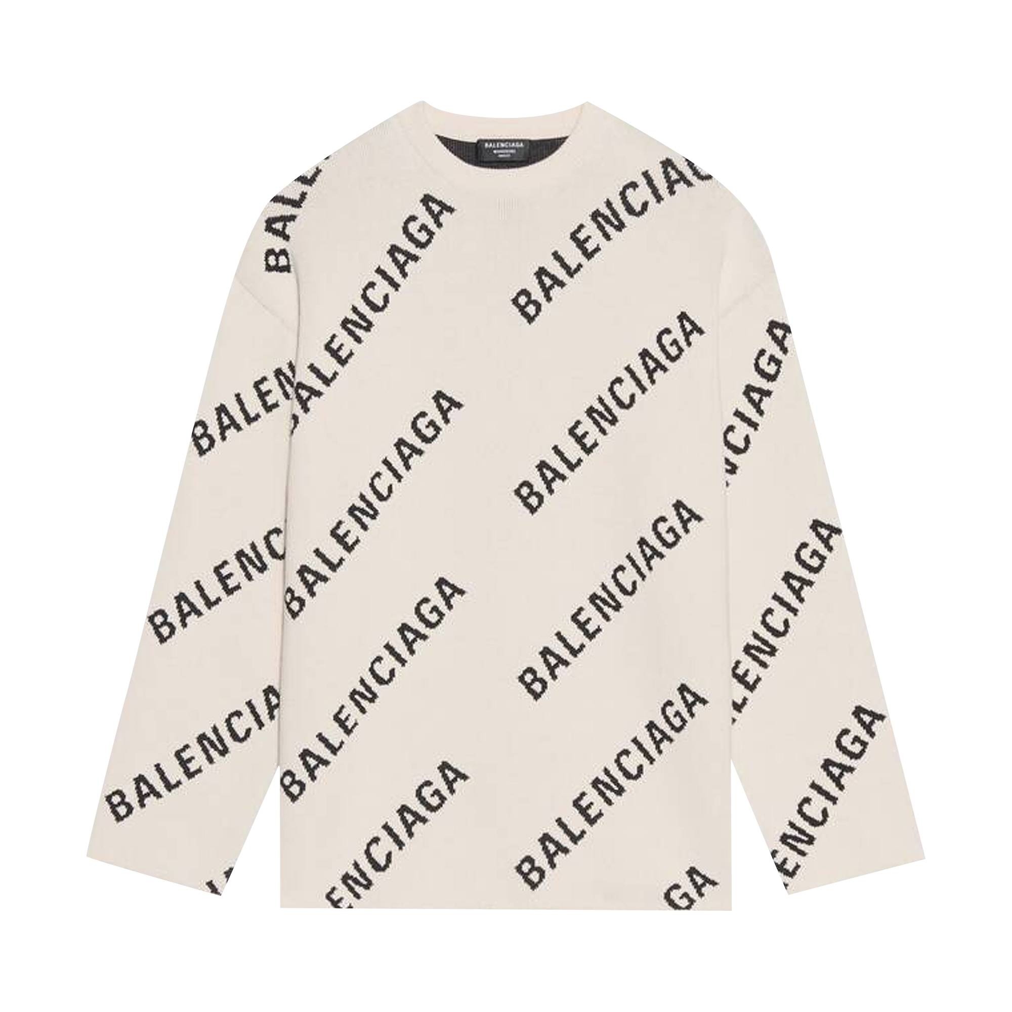 Balenciaga Crewneck 'Chalky White/Black' - 1
