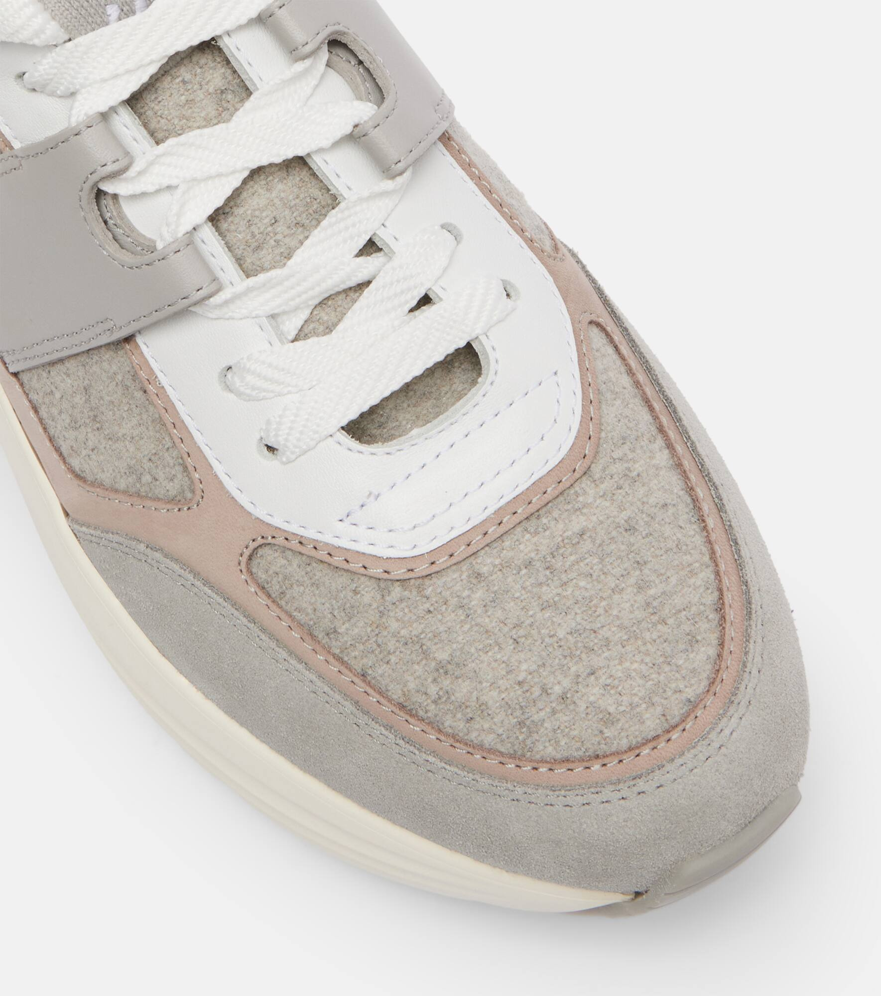 Leather-trimmed sneakers - 5