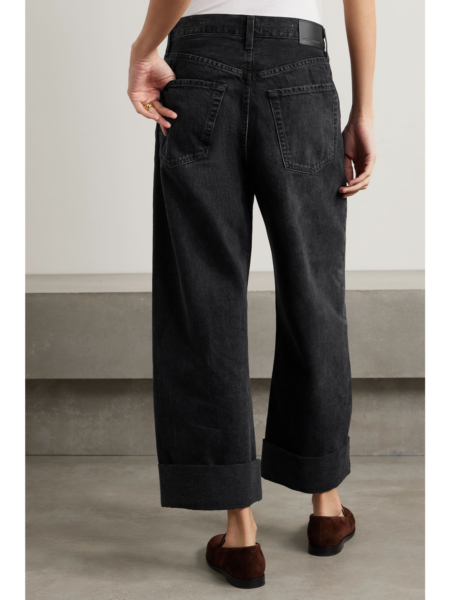 Ayla Baggy mid-rise wide-leg organic jeans Black - 4