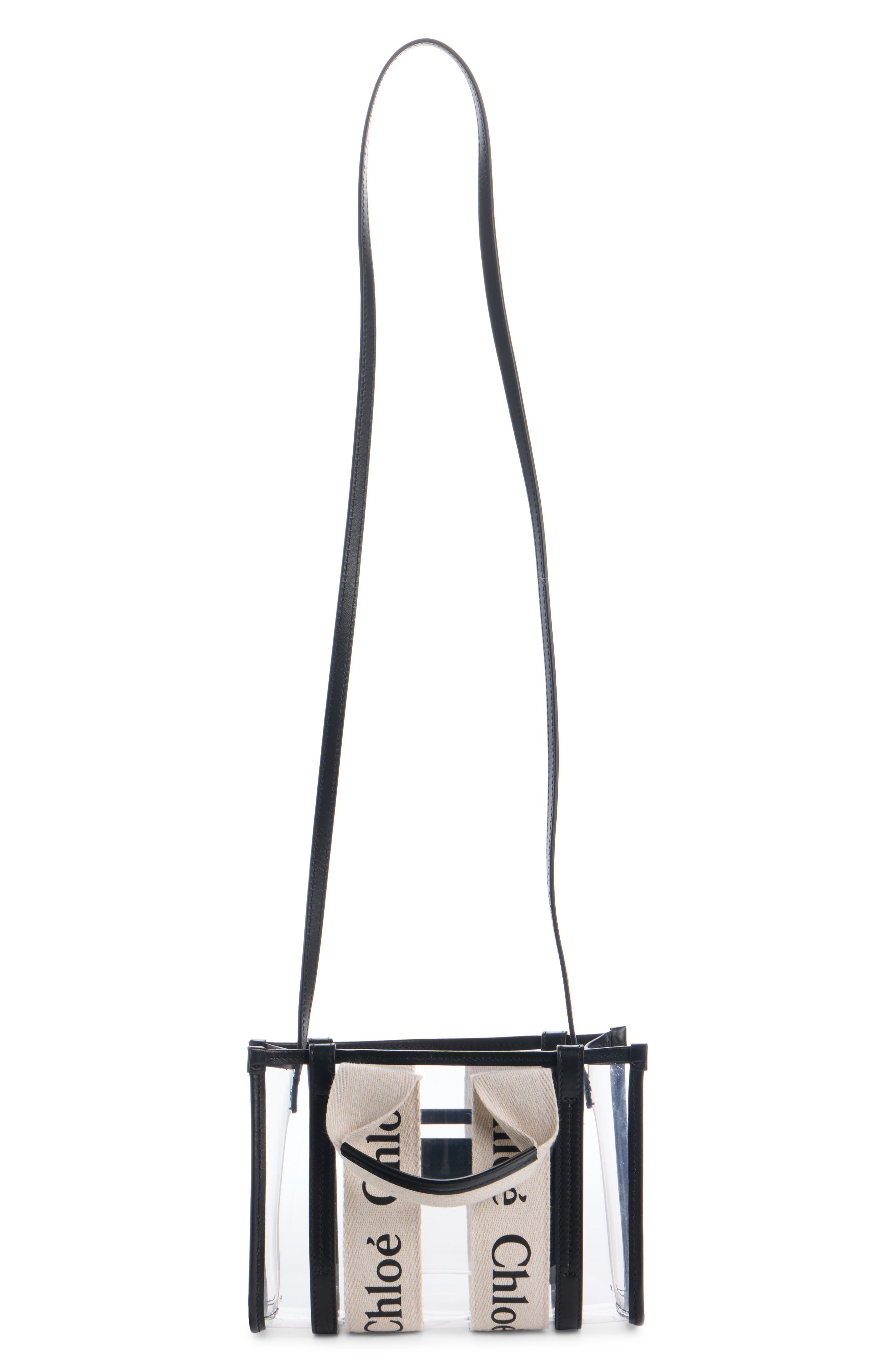 Chloé Mini Woody Jelly & Leather Tote Bag in White at Nordstrom - 1