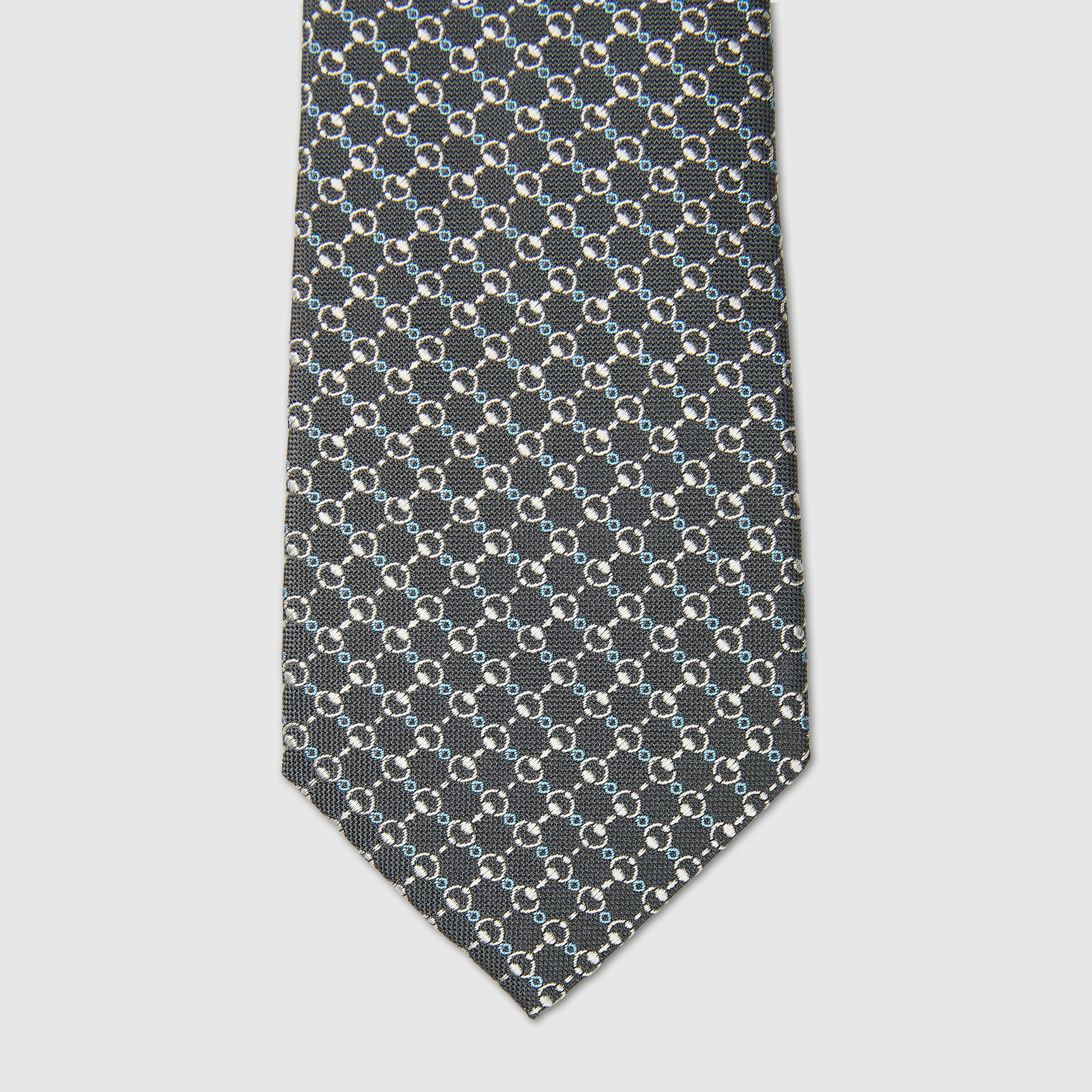 Horsebit silk jacquard tie - 4