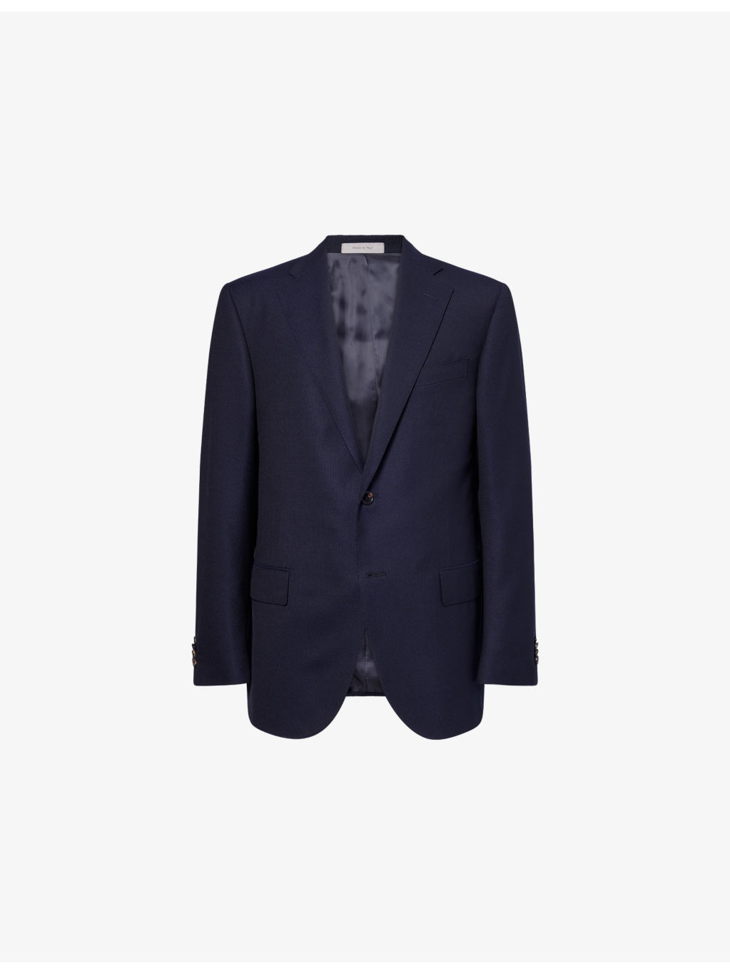 Notched-Collar Long-Sleeved Wool Jacket - 1