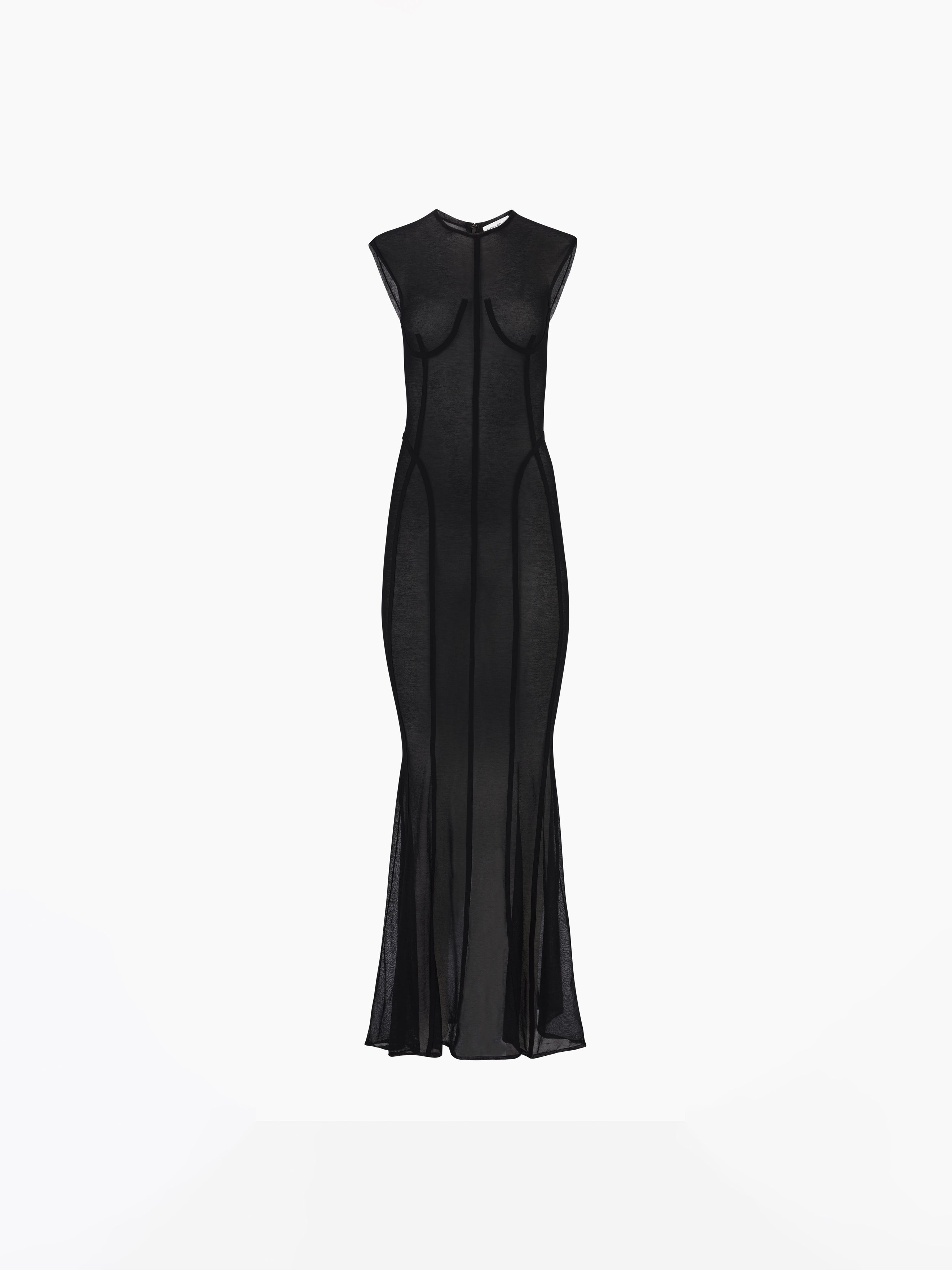 SHEER DRESS WITH COUTURE DETAILS - 5