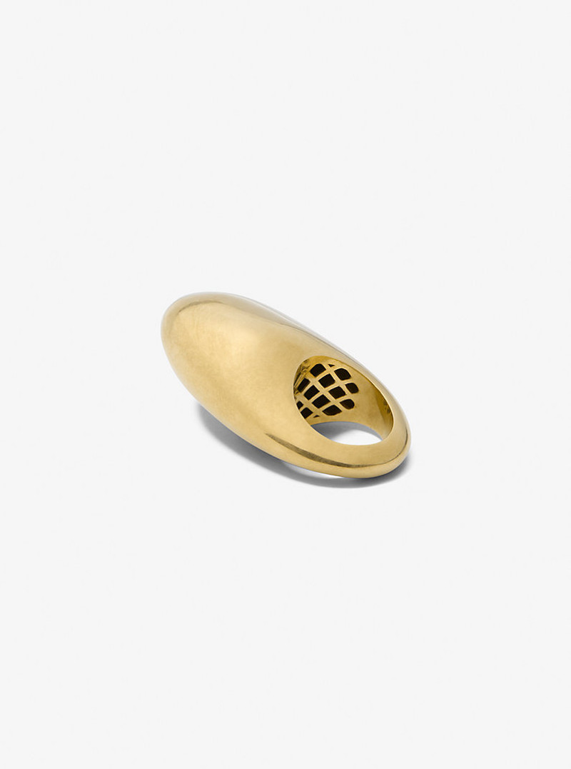 MICHAEL KORS COLLECTION 24k-Gold-Plated Brass Dome Ring outlook