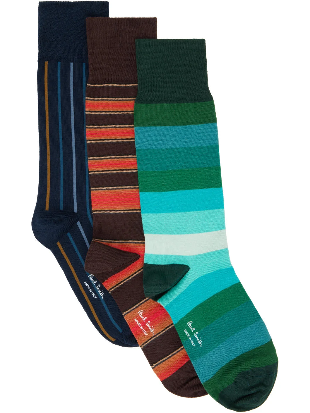 Three-Pack Multicolor Stripe Socks - 1