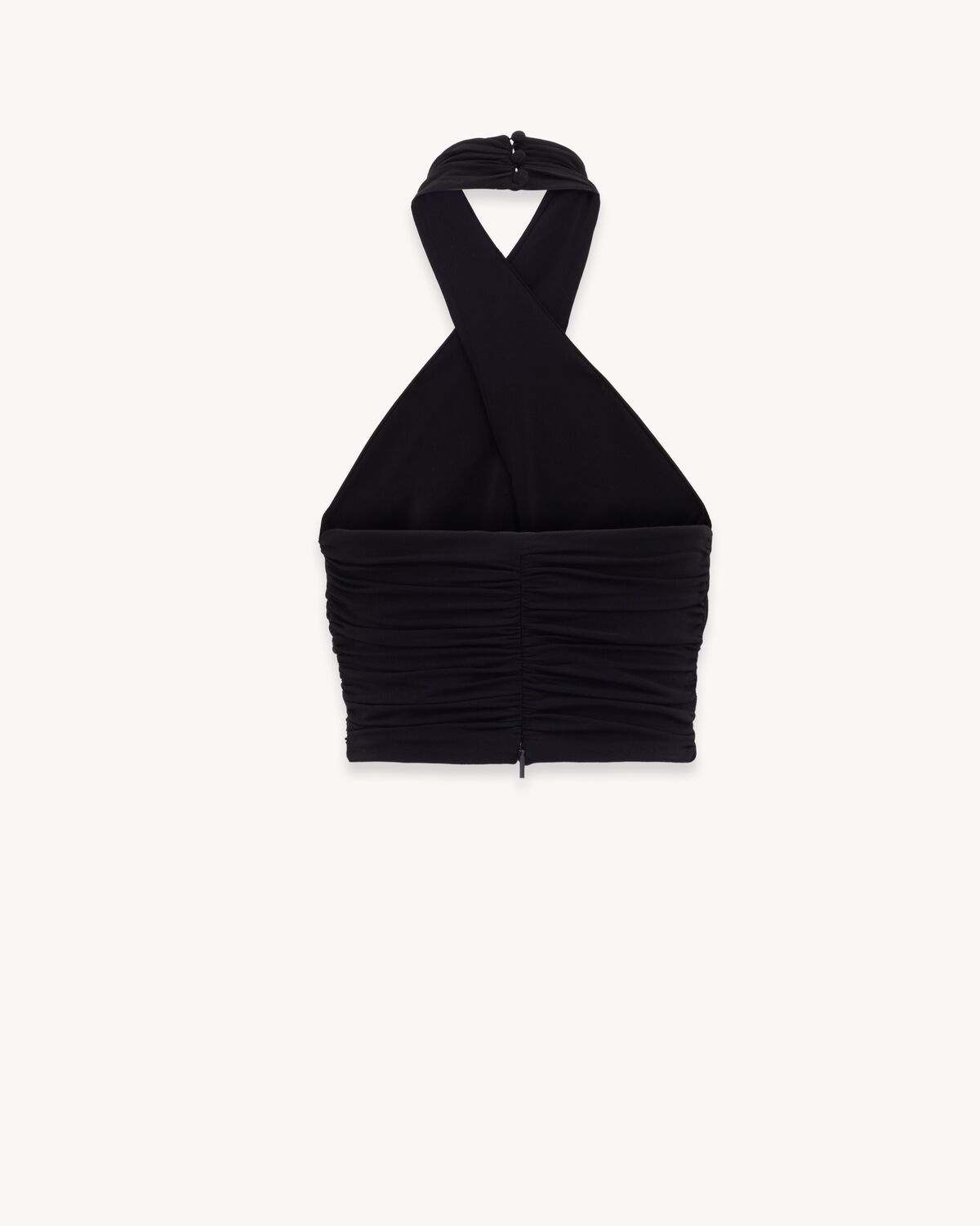 Draped ruched stretch-jersey halterneck top - 3