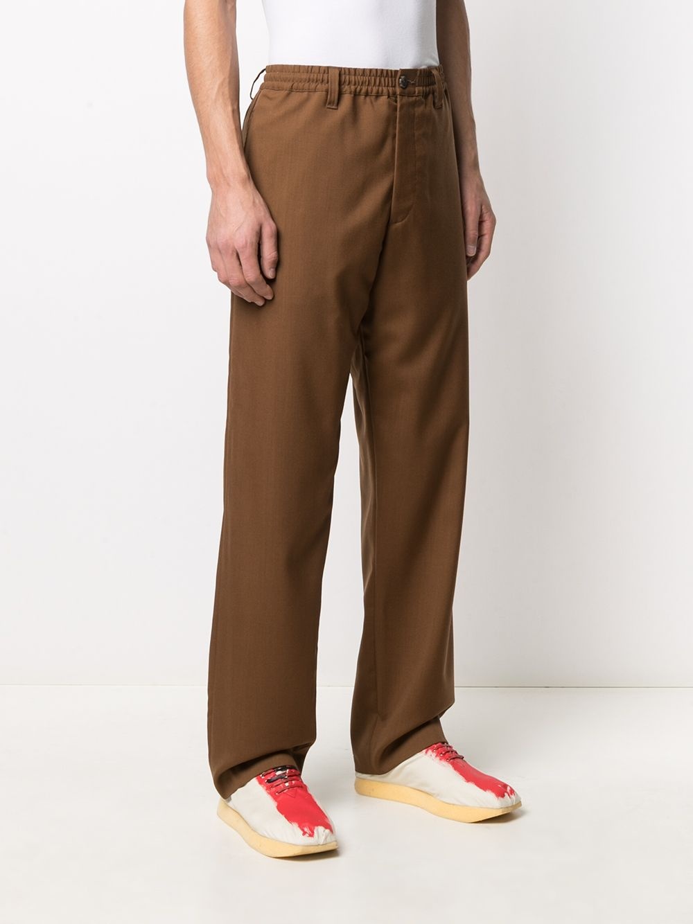 virgin wool straight-leg trousers - 3