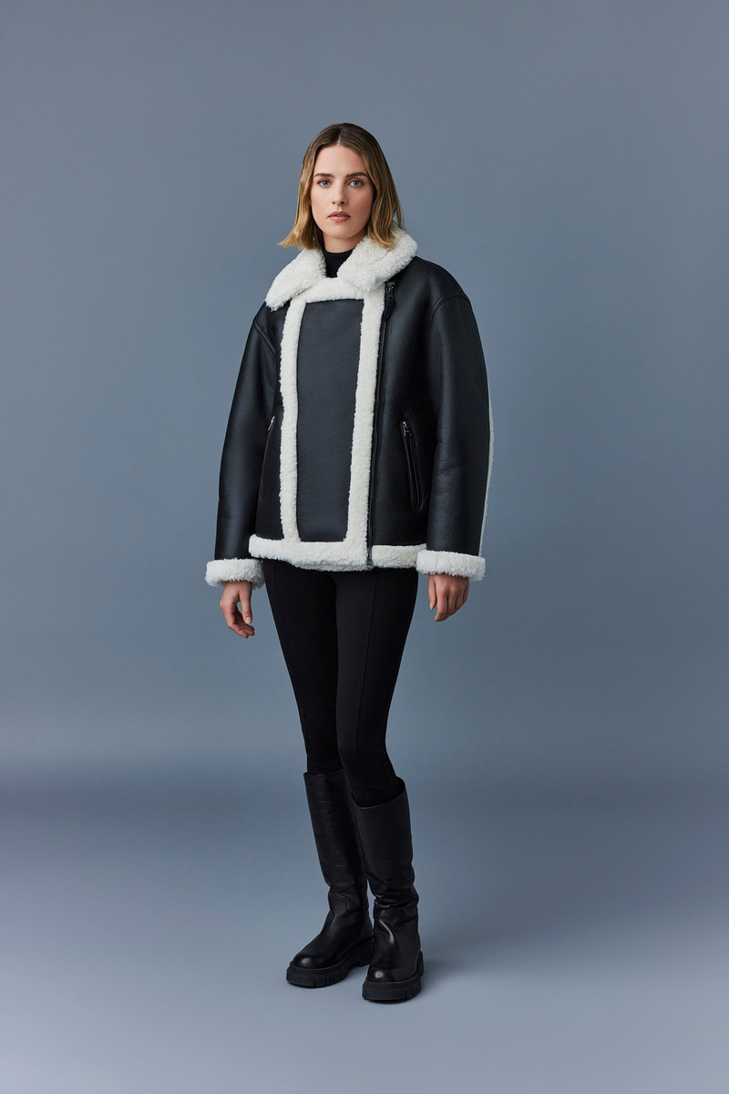 MACKAGE SENYA-SH Shearling jacket with funnel collar outlook