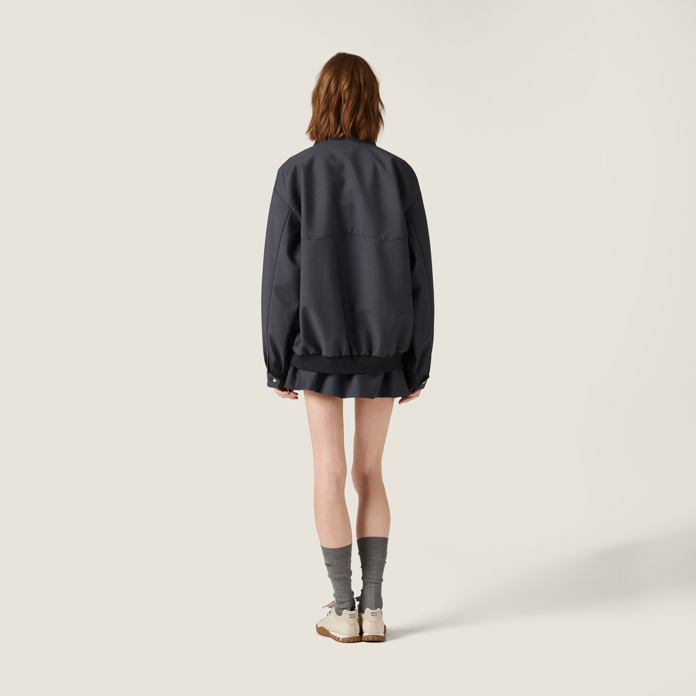 Bonded kid mohair and jersey blouson jacket - 3