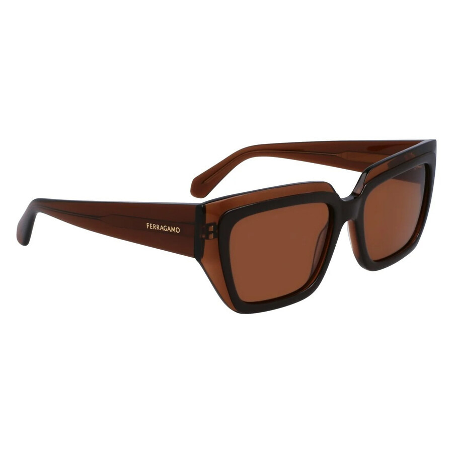 Ferragamo Brown Square Ladies Sunglasses SF2002S 233 55 - 4