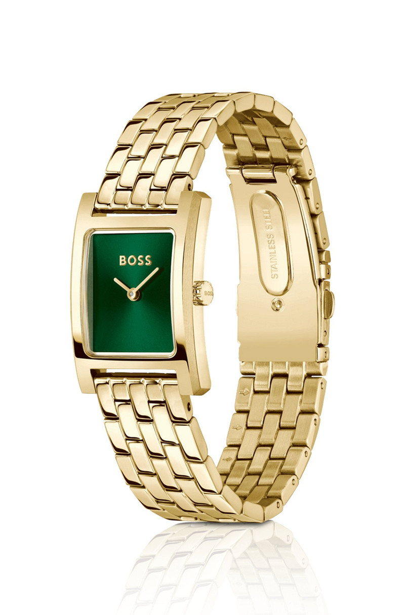 BOSS GOLD-TONE WATCH WITH GREEN DIAL outlook