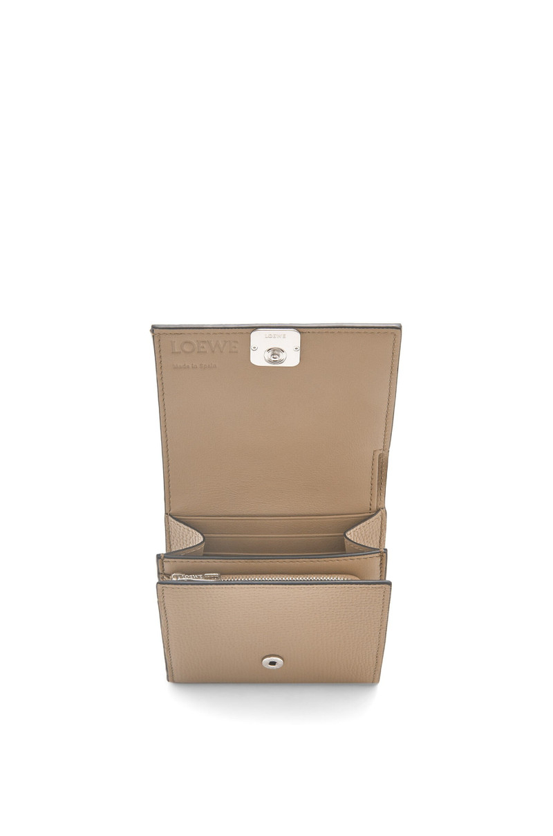 Anagram compact flap wallet in pebble grain calfskin 4