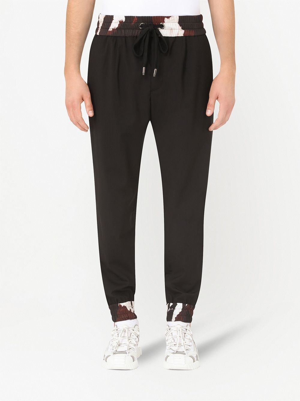 pattern-trim track pants - 3