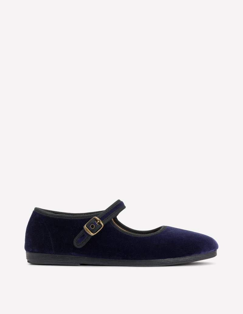 Flexi Mary Jane-Navy Velvet 1