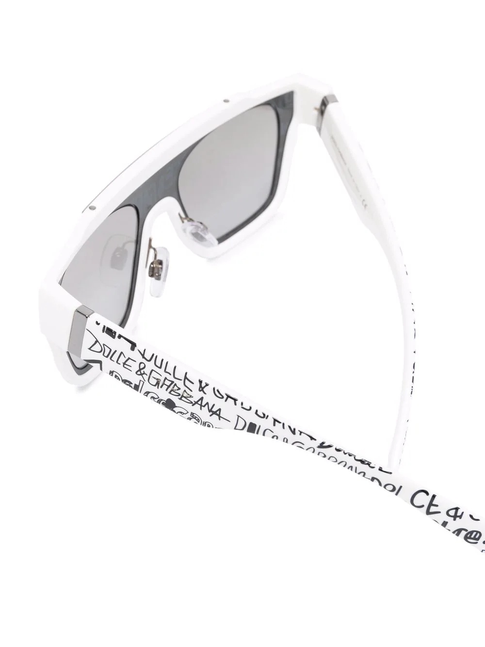 logo print square frame sunglasses - 3