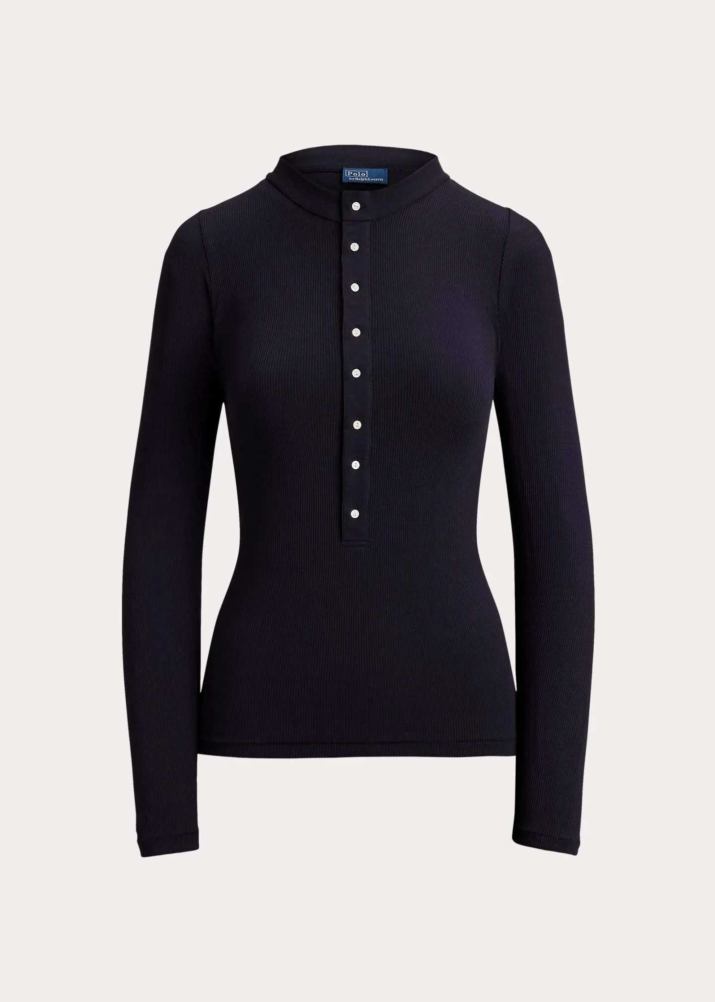 Ribbed Crepe Henley Shirt - 1